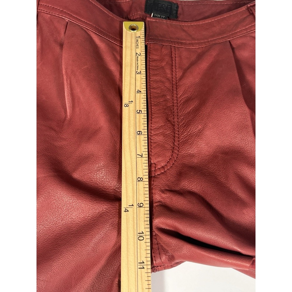 Diesel Red Genuine Sheep Leather High-Rise Shorts Sz 27 - Picture 11 of 12
